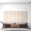 Nástěnné panely 12 ks krémové 30 x 15 cm samet 0,54 m² Krémová 343787