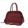 Kožená kabelka Laura Biaggi TS112-01 vínová, Materiál: semiš (broušená kůže)