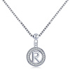 GRACE Silver Jewellery Stříbrný náhrdelník písmeno R - stříbro 925/1000 NH-28-BSP001/R Stříbrná 45 cm R