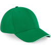 Beechfield Kšiltovka B 20 Athleisure, 6 panelová, sandwich COT53002032999-kelly green UNI Zelená kelly/bílá
