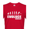 Pánské tričko pre kuželkárov Evolúcia kolky, Barva Červená, Velikost M Bezvatriko.cz 0434