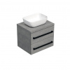 Swiss aqua technologies Koupelnová skříňka s černou úchytkou a krycí deskou SAT Cube Way 60x47,5x46 cm beton mat CUBE46C1603BE45