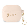 Guess GUA3LSCHSP kryt AirPods 3 ružový/ružový Silicone Charm Heart Collection (Guess GUA3LSCHSP kryt AirPods 3 ružový/ružový Silicone Charm Heart Collection)