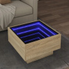 VidaXL Kávový stolík s LED, dub sonoma, 50x50x30 cm