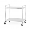 PRESTONA Čašnícky vozík z nehrdzavejúcej ocele 2-policový, rukoväť s okrúhlym profilom, 860x540x940 mm | PRESTONA, 810175