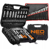 Nástrčné Kľúče NEO 110 ks . 1/4 1/2 puzdro + otvorené kľúče 12 ks