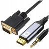 CO2 KÁBEL VGA - HDMI ADAPTÉR KONVERTOR AUDIO ADAPTÉR FULL HD 60HZ 2M