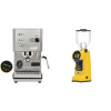 Profitec GO, brushed stainless steel + Eureka Helios 75, yellow