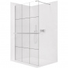 CERANO - Sprchová zástena Walk-in Onyx Cube Ľ/P - 8 mm + polička/držiak na uteráky - hranatá vzpera - chróm, industriálne sklo - 150x200 cm