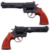 LEAN TOYS Detský revolver s uzáverom, zvuk – čierna