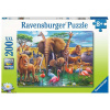 RAVENSBURGER Puzzle Zvieratá pri napájadle XXL 200 dielikov