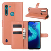 Peňaženkové kožené puzdro na Motorola Moto G8 Power Lite - Hnedý