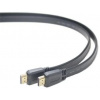 PremiumCord HDMI High Speed + Ethernet plochý kabel, zlacené konektory, 5m kphdmep5