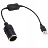 Adaptér / Konvertor USB na 12V zásuvku zapaľovača, PVC, 30 cm