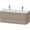 DURAVIT Happy D.2 Plus c-bonded závesná skrinka s nábytkovým umývadlom s dvomi otvormi, 2 zásuvky, 1175 x 490 x 480 mm, plátno, HP4640O75750000