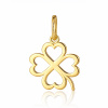 Zlatý prívesok 585/14k zrkadlovo lesklý štvorlístok
