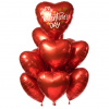 Balónová kytica Valentín Happy Valentine červená