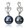 Čierne perly a pávové oči - elegantné náušnice (Čierne perly a pávové oči - elegantné náušnice)