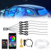 AMBIENTNÉ RGB LED OSVETLENIE INTERIÉRU AUTA - OPTICKÉ VLÁKNO 8M + APLIKÁCIA