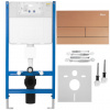 REA/S - Podomietkový WC systém K011A-Q + tlačidlá T Brush Copper/Rose Gold KPL-E0053