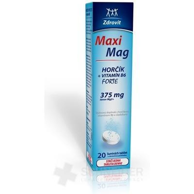 Zdrovit MaxiMag HORČÍK FORTE (375 mg) + VITAMÍN B6 tbl eff (šumivé tablety) 1x20 ks