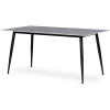 Autronic HT-406M GREY - Stôl jedálenský 160x90x76 cm, doska spekaný kameň v imitácii matného mramoru, čierne kovové nohy
