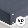 Froté napínacie prestieradlo na extra vysoký matrac FR-029 Antracitovo sivé 200 x 220 - výška 40 cm