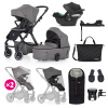 PETITEMARS PETITE&MARS SET Kočík 4v1 ICON Dove Grey XXL AIR + CYBEX Aton B2 i-Size