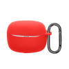 kwmobile kryt for JBL Tune Beam 2 kryt - Silikonový kryt for Earbuds Charging kryt - Ochranný Headphone držák with Carabiner Clip - červená