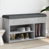 Lavička na topánky betónovo sivá 82x32x45,5 cm kompozitné drevo-ForU-835029