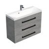 Swiss aqua technologies Koupelnová skříňka s černou úchytkou a umyvadlem SAT Cube Way 100x76,5x40 cm beton mat CUBE2C1003BE