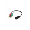 Gembird audio adaptér 3.5 mm 4-pin (F) na 2 x 3.5 mm stereo jack (M), kábel 0.2m (CCA-418)