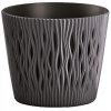 Kvetináč plast čierny, sivý Prosperplast 22 cm x 22 x 19,5 cm