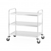 PRESTONA Čašnícky vozík z nehrdzavejúcej ocele 3-policový, rukoväť s okrúhlym profilom, 860x540x940 mm | PRESTONA, 810176