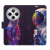 Flip pouzdro iSaprio na mobil Xiaomi Redmi 14C / Poco C75 - Neon Astronaut 02 s kapsičkami na karty (Knížkové flipové pouzdro iSaprio pro mobil Xiaomi Redmi 14C / Poco C75 - Neon Astronaut 02 - elegan
