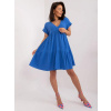 Šaty s volánikmi - modrá (Dámske šaty s krátkym rukávom)