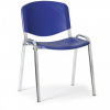 Konferenčná plastová stolička ISO, modrá Biedrax Z9527m, chrómované nohy