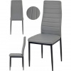 Kožená sivá čalúnená stolička, LR-1494 SKL1
