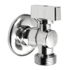 Práčkový guľový ventil so spätným ventilom 1/2"x3/4" - L, chróm 5310