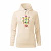 Folklórna mikina dámska s výšivkou Adam, s kapucňou Farba: 21-mandľová, Veľkosť: XXL