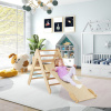 Costway Montessori Piklerovej trojuholník so šmykľavkou natural