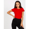 Red cotton women's t-shirt BASIC červená L BASIC Feel Good 5904882227225