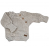 Pletený svetrík s gombíkmi Lovely, predĺžené náplety, sv. šedý, 68/74 Kazum