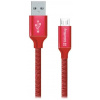 ColorWay USB - microUSB kábel 1 m 2,1 A, červený