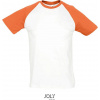 SOL´S FUNKY / Pánske 2-farebné raglánové tričko - white/orange S