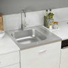zahrada-XL Kuchynský drez s odkvapkávačom, strieborný 600x600x155 mm, oceľ 147231