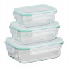 Sklenené dózy na potraviny, 3dielna sada