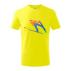 Skokan na lyžiach splash - Tričko detské bavlnené - 158 cm/12 rokov ( Citrónová )