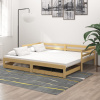 vidaXL Rozkladacia denná posteľ 2x(90x200) cm, borovicový masív - Hnedá - 258621-275182