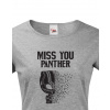 Dámske tričko Miss You Panther, Barva Tmavý melír, Velikost 3XL Bezvatriko.cz 0662